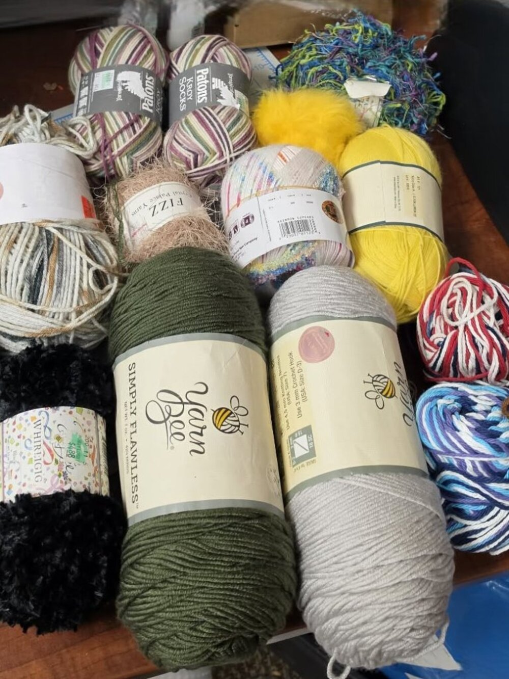Hobby Lobby Yarn Lot Mixed Skeins Colors Various Kinds Crafting Knitting Crochet
